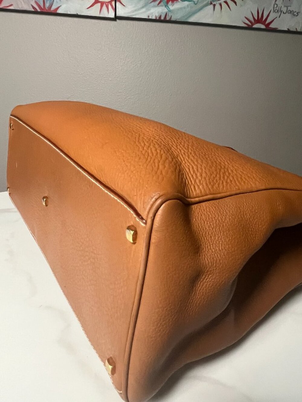 Salvatore Ferragamo Gancini Brown Leather Satchel Top Handle Shoulder Bag - Picture 9 of 16